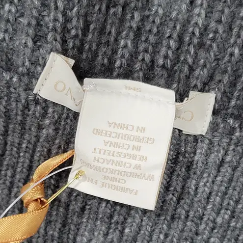 Christian Siriano Gray Pink Stripe Boxy Mock Neck Sweater M NWT Size M