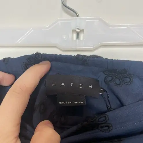 NWT Hatch Renata Maternity Shorts Navy Blue Floral Eyelet Size 3 L/XL