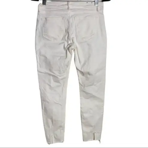 All Saints Lola Cropped Jeans Slim Fit Distressed White Women’s Size 27 Frayed