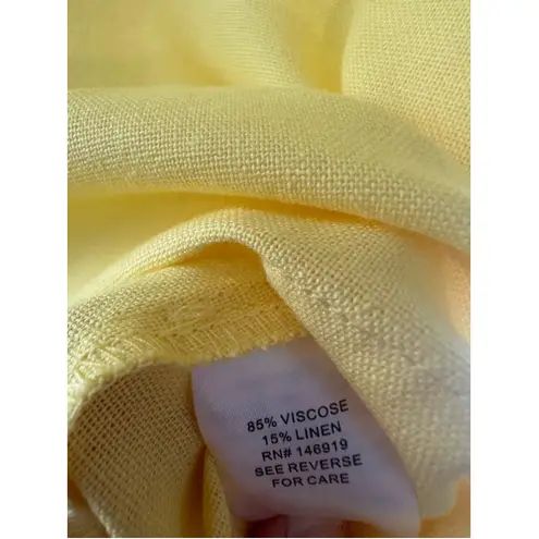 Rachel Roy Yellow Linen blend Sleeveless Top Size L