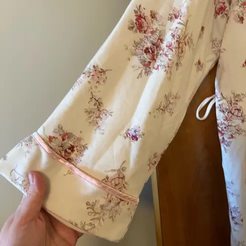 Villager by Liz Claiborne Ivory Floral Vintage Feel Robe XL MISSING BELT Flaws