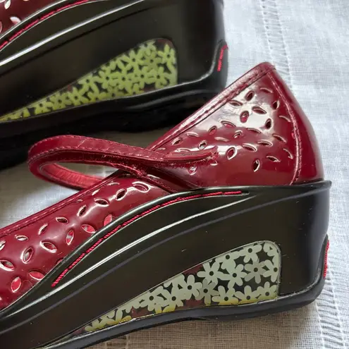 Jambu “Pluto” Women's Burgundy Peep Toe Wedge