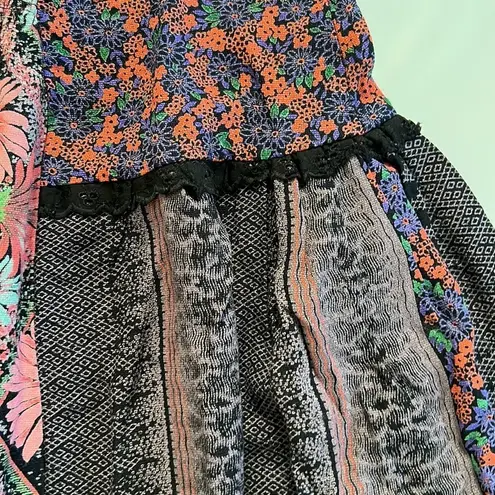 Mushroom by Perlei London Vintage Floral Midi Skirt XS Boho Gipsy Patchwork