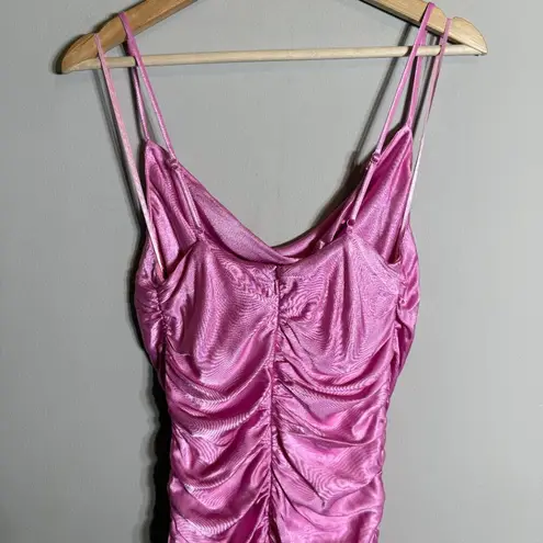 Bardot Revolve Mini Ruched Dress Women's 6 Small Vint Pink Cocktail Party Event