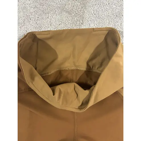 LULULEMON Nulu Colour Block High Rise 25" Tight Copper Brown Bold Beige Size 6