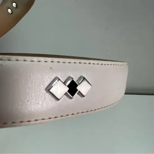 Vtg Canterbury Golf White Leather Studded Women LG Belt 1'' Preppy Southwestern