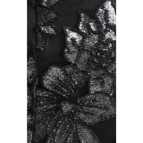 Ramy Brook NWT Hackett Metallic Floral Halter Minidress Gunmetal Sz 6 $465