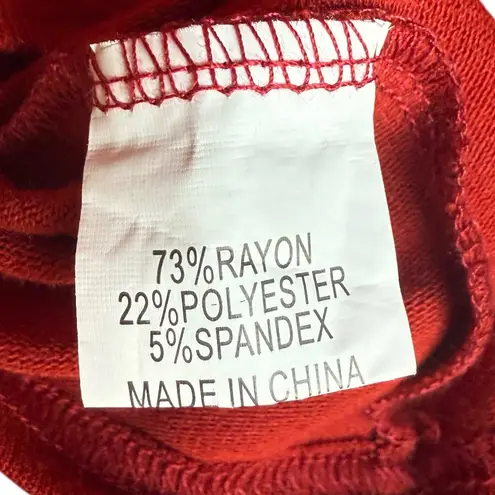 Tickled Teal Red Lace Long Sleeve Top Sz L