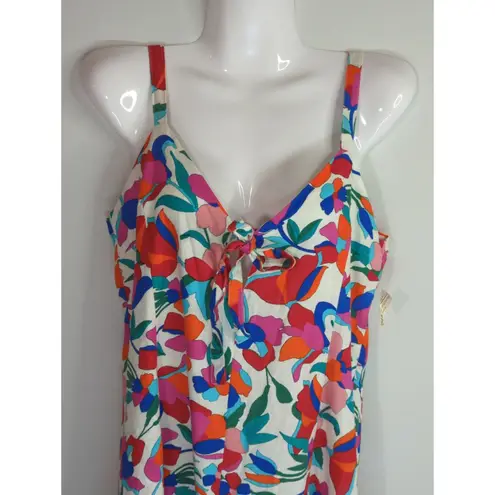 The Impeccable Pig Floral Tie Linen Blend Romper Women MED Coastal Bohemian NWT