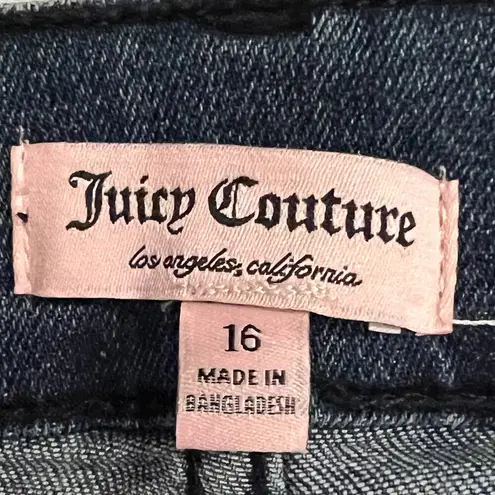 Juicy Couture  Jeans Womens Size 16 Blue High Rise Medium Wash Rhinestone Tapered