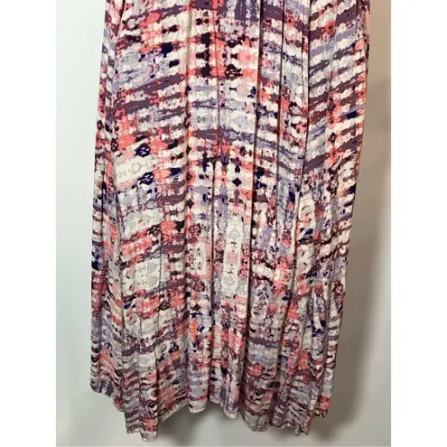Hope & Harlow Women's Tie Dyed Scoop Neck Shift Dress Multicolor Size 10 Pink