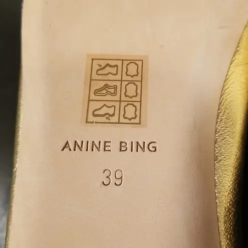 ANINE BING ππ Ballerinas ~ Leather Ballerina Flats Gold 39 NWOT