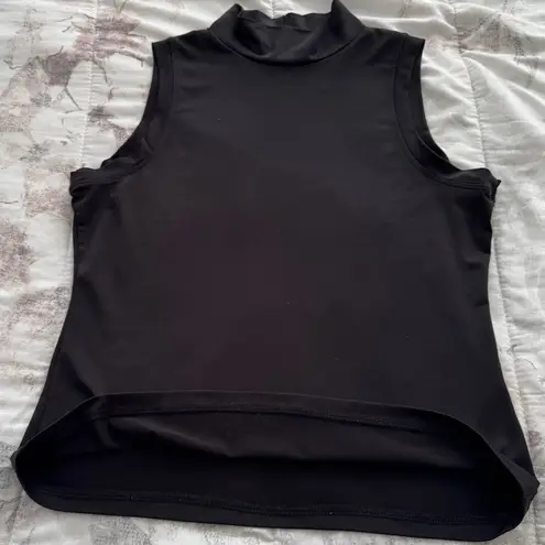 Vintage Lucy Perida black high neck sleeveless top, size L Made in USA stretchy Size L
