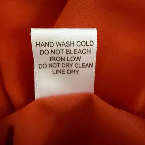 Alice Blue x STITCHFIX | Orange Pleated Gold Polka Dots Chiffon Blouse | Medium