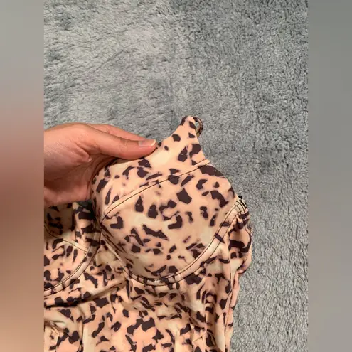 We Wore What small swim suit cheetah print one piece