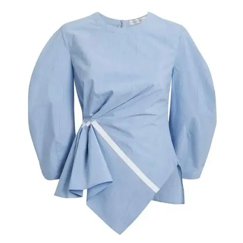 PALMER//HARDING Static Light Blue Blouse Top Sz 4