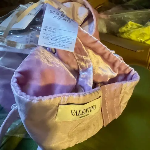 Valentino Velvet Halter Crop Top In Water Lilac Purple Size 10