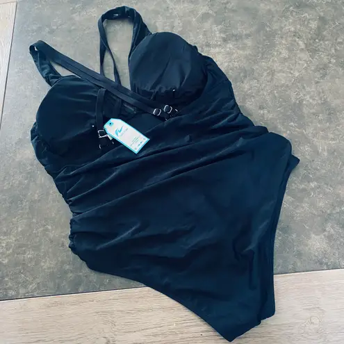 You Dian Women's Swimsuits One Piece Tummy Control Front Cross Backless Swimsuit