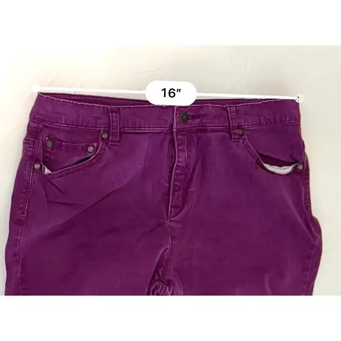Jaclyn Smith Mid Rise Tapered Legs Purple Jeans 14 Colored Ankle Casual 90s
