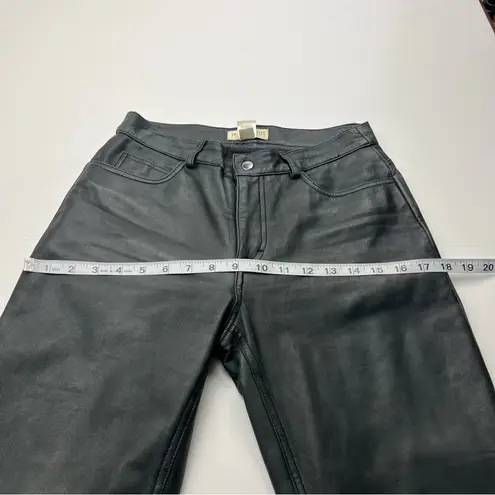 Hugo Buscati Faded Black Leather Pant Womens Size 4 Lined Pockets Zipper *FLAWS - Image 6