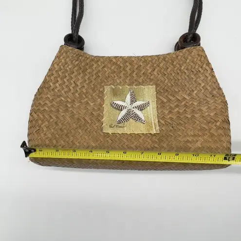 Sun N Sand Womens Shoulder Bag Starfish Woven Tote Coastal Boho Resort Beachy Tan