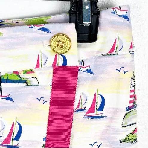 ISLAND REPUBLIC Cotton Blend Sailboat Print Skort, Size 8