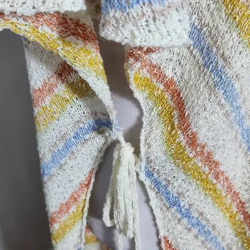 Love Riche Colorful Boho Knit Vest with Side Ties Size Small Knit Open Vest