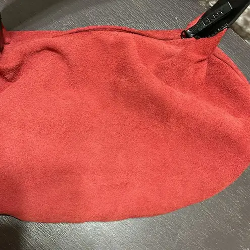 DKNY  Red Faux Suede Shoulder Bag