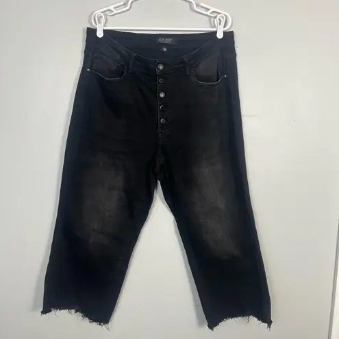 Judy Blue High Rise Button Fly Wide Leg Crop Jeans- Ivory Gem size 18 W