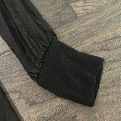 LA Made Black Satin Tunic Dress Sz L