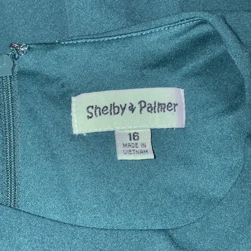 Shelby & Palmer Green Fringe Hem Dress women’s Size 16