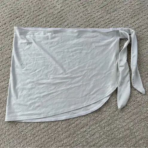 Shade & Shore Side Tie Wrap Cover Up Sarong -  White Purple Glimmer S/M