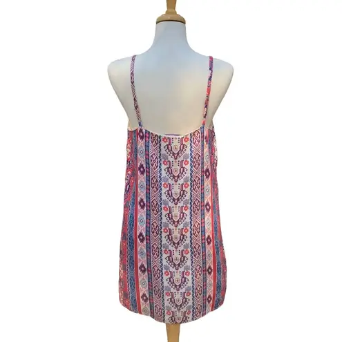 Lavender Brown  Dress Southwestern Sleeveless Mini Flowy Size M