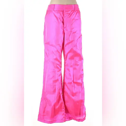 Mia Vesper Liquid Pink Flare Pants Satin Hot Pink Bright Vibrant size 12 - Image 3