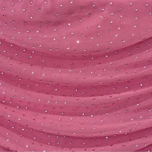 AFRM Desani Mini Skirt Rhinestone Dotted Ruched Sparkly Mauve Pink Medium New