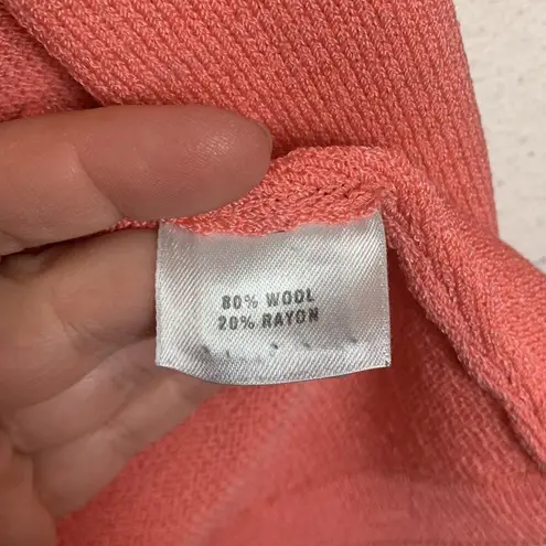 St. John sport womens p small pink wool knit zip up braided sweater barbie vintag