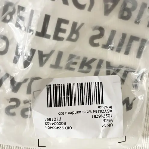 New AsYou Tie Waist Strapless Bandeau Crop Top Off White Size 10