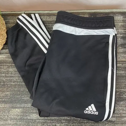 Adidas  Black & White Athletic Zip Pocket & Hem Sport Track Pants M