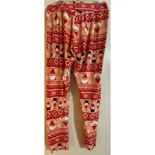 Joyland Christmas Santa Gnome Snowflakes Pajama Legging Pants Women's Sz XL Red