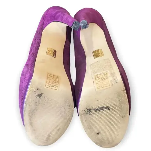 MADONNA Truth Or Dare Langlade Purple Suede Platform Heels Size 5.5