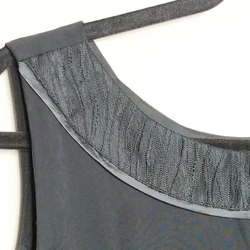 JJ's House Black Sleeveless Blouse Top Scoop Lace Ribbon 12 New