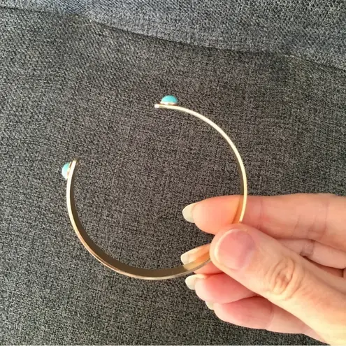 Gold + Turquoise Cuff Fashion Bracelet, Adjustable