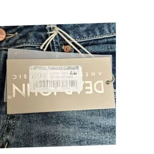 Dear John Cuffed Denim Capri Jeans Women’s Size 26 Blue Distressed Raw Hem