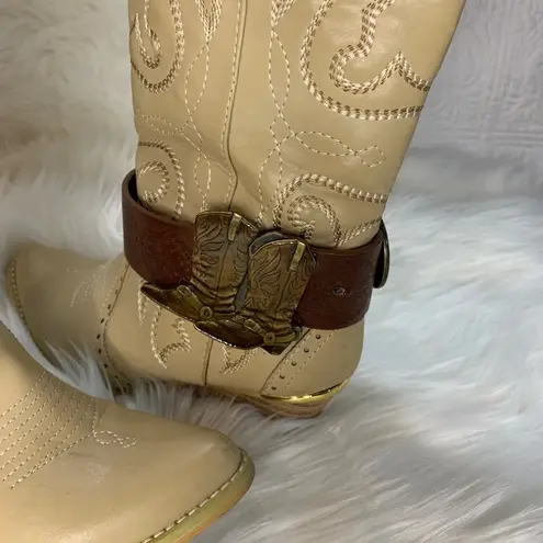 Handmade Women Removable Boot Band. One Size Boot Cuff Brown