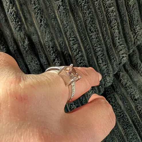 None 🆕 💍 NEW 925 Sterling Silver Pink CZ Princess Ring Engagement Wedding Valentine