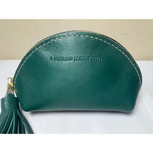Portland Leather Goods Taco Tassel Pouch Peacock Retired Green Coin Card Holder