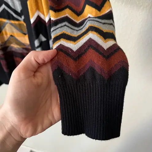Missoni By Target Zig Zag Brown, Yellow, Black Long Sleeve Cardigan Womens L Brown Size L