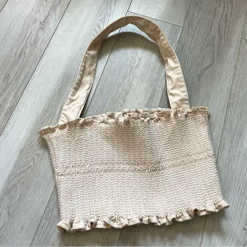 Capulet Smocked Crop Top penelope halter womens Beige (medium) feminine girly