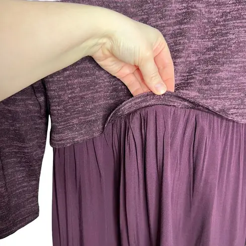 LOGO By Lori Goldstein Purple Mixed Media Shift Dress