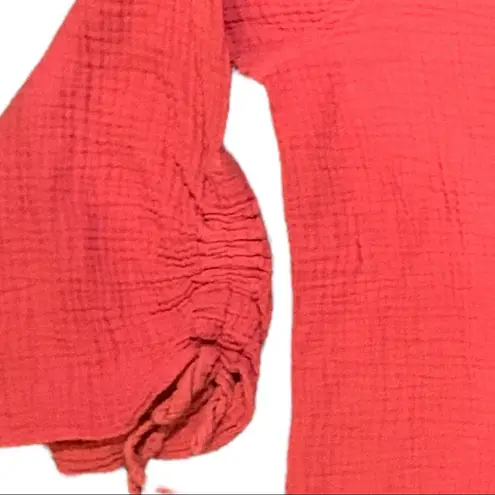 Foxcroft EUC Gauze 3/4 Length Cinched Belle Sleeve Button Up Shirt Size XXL